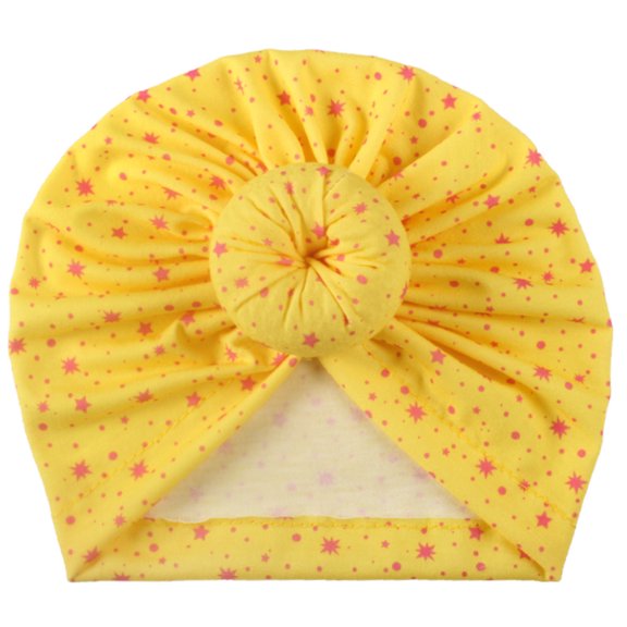 Otqutp Sun Cap for Children Turbans Toddler Kids Baby Boy Girl Star Print Knotted Hat Beanie 0 to 3Years Headwear Accessories