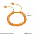thumbnail image 3 of QQTDFG Glass Stone Beads Bracelet Adjustable Size 7MM Lace Up Clasp L532-Orange, 3 of 7