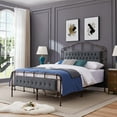 thumbnail image 2 of Sophisticated Platform Bed Frame with Boucle Fabric Headboard, Complete with Headboard, Footboard, and Under-Bed Storage, Wood Slat Support, No Box Spring Required, Simple Assembly, 2 of 9