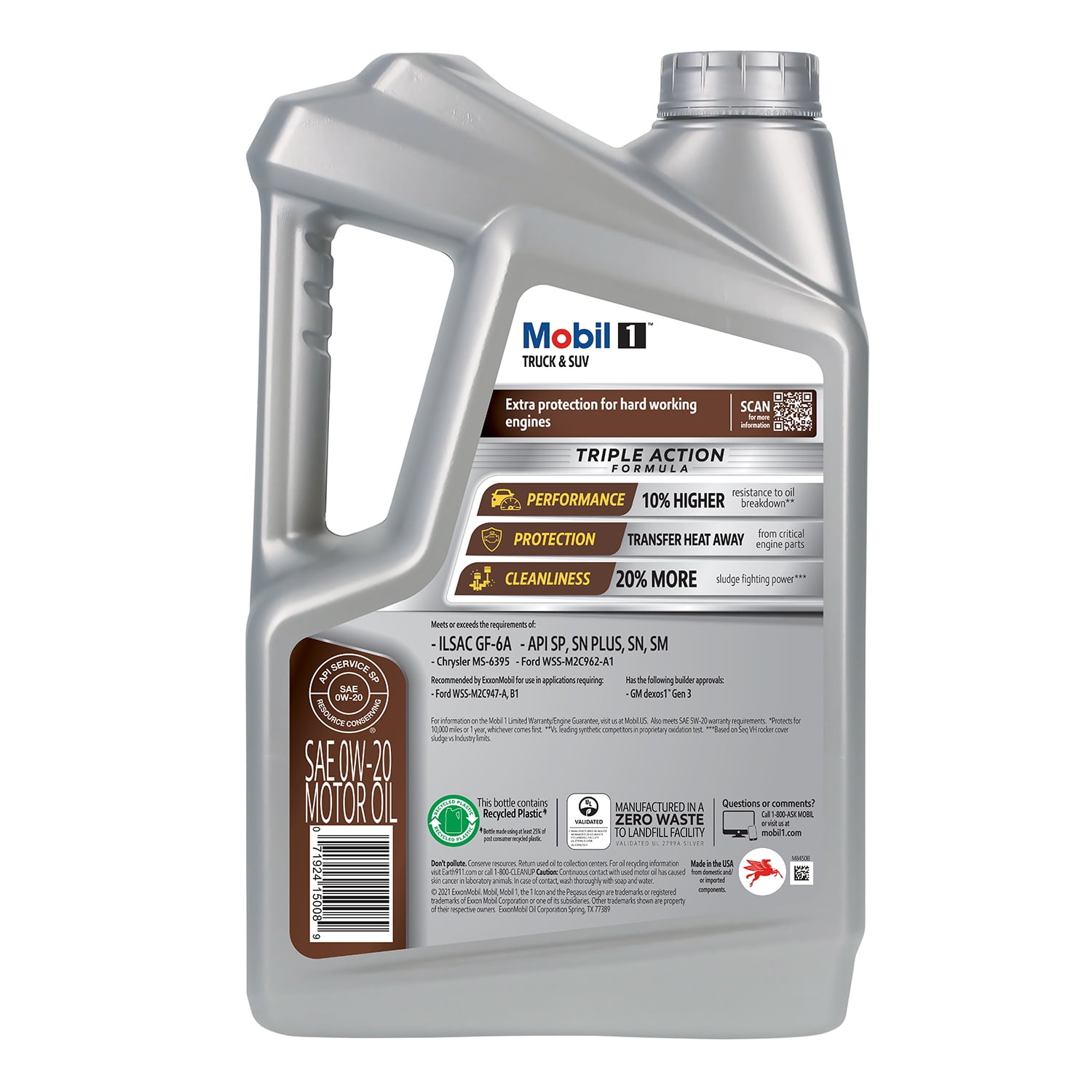 Mobil 1 Truck & SUV Full Synthetic Motor Oil 0W-20, 5 qt - 2