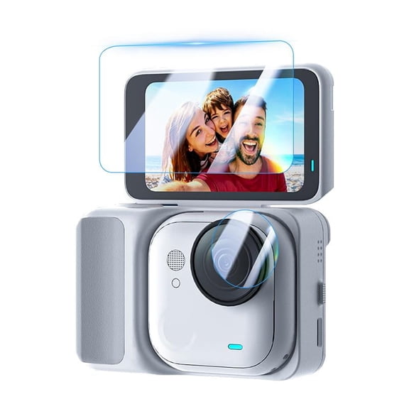 For Insta360 GO Ultra QKOO 2 in 1 Screen   Lens Tempered Glass Film (Transparent)