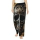 thumbnail image 1 of Fotbe Gold Pattern Black Skull Pantalones de Pijama para Mujer, Pantalones de Dormir, Pantalones Pj con Cordón y Bolsillos-Medium, 1 of 6