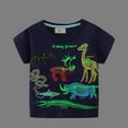 thumbnail image 2 of Xudanell Kids Graphic Short Sleeve Luminous Boys Shirts Breathable Round Neck Tee with Patterns for Daily Wear, 2 of 6