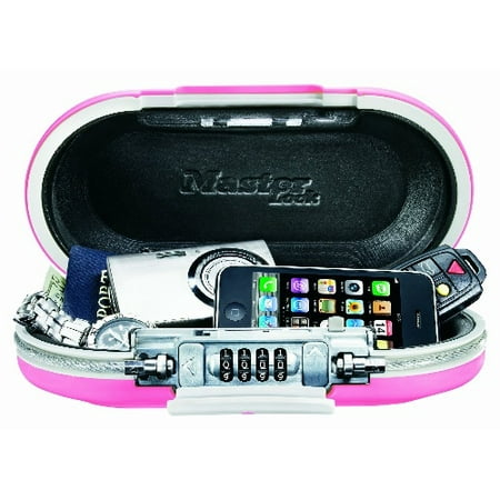 Master Lock Personal Safe, Set Your Own Combination Portable SafeSpace, 9-17/32 in. Wide, Pink,