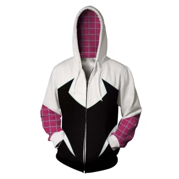 Spider Hero Cosplay Jacket, Superhero Graphic Zip Up Hoodie, Hooded Sweatshirt for Halloween Costume Party, Unisex Spider Hoodie, Novelty Streetwear