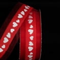 thumbnail image 2 of The Ribbon People Red and White Heart Wired Craft Ribbon 1.5" x 80 Yards, 2 of 2