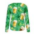 thumbnail image 5 of Levmjia Womens Sweatshirts Fashion Loose Round Neck Solid Color Long Sleeve St. Patrick's Day Printed Casual Shirt Holiday Breathable Comfortable Work Home Wear, 5 of 7