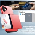 thumbnail image 3 of Benbenjaytek for iPhone 16 Wallet Case with Card Holder + 2 Tempered Glass Screen Protector Protective Dual Layer Shockproof Hidden Card Slot Slim Case Women Men iPhone 16 6.1 inch 2024 (Red), 3 of 7