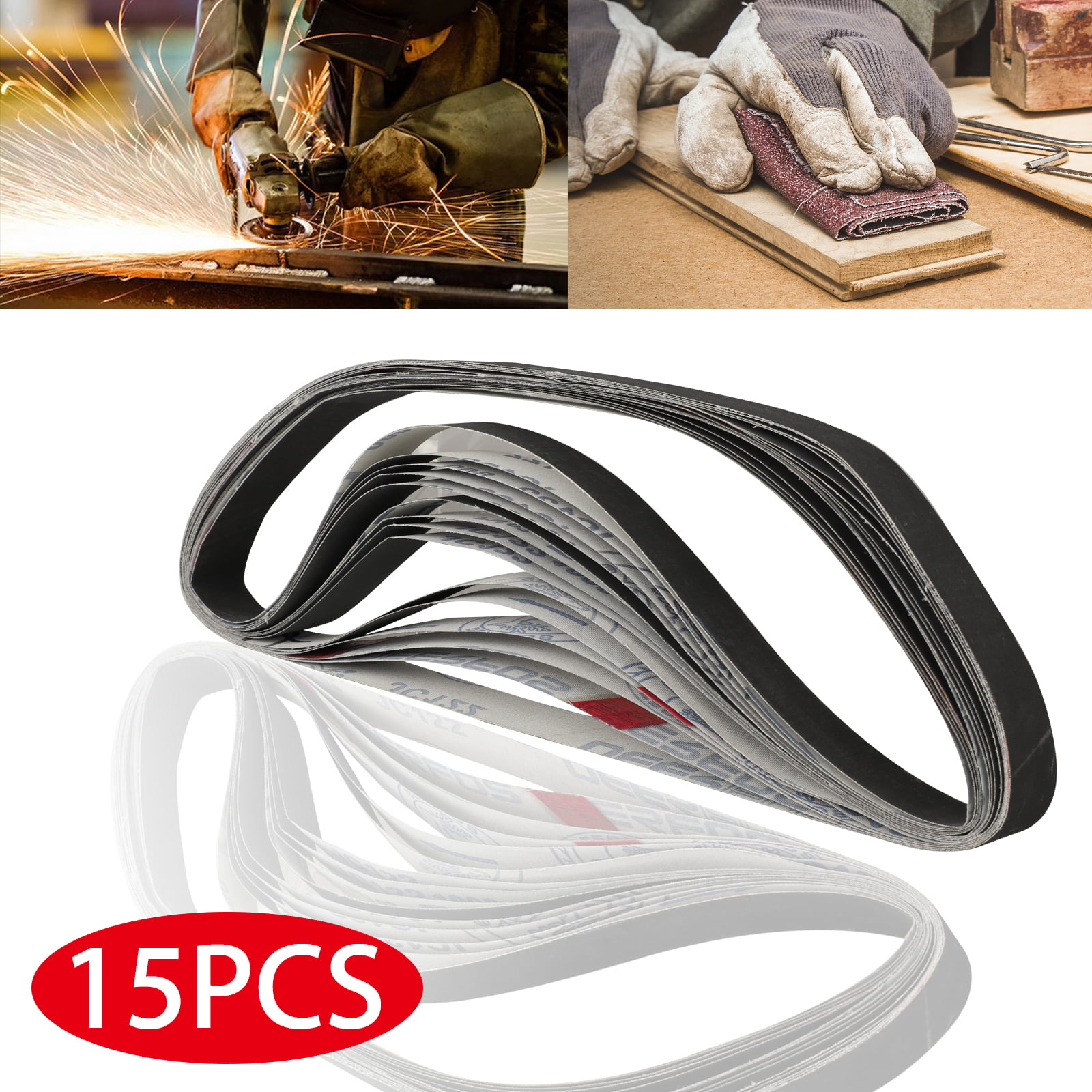 Aluminum Oxide Very Fine Sanding Sharpening Belts 1x30 - 1200 Grit 10 Pack 25mm x 762mm