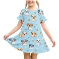 thumbnail image 6 of Ugoldhm Girls Casual Short Sleeve Summer Midi Dress - Crew Neck Flowy Sun Dresses, Size 3-12, 6 of 9