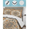 thumbnail image 4 of Burnt Orange Boho Full Size Down Alternative Comforter, Lightweight Comforter Quilt Bedding Set with Pillow Shams Southwestern Ethnic Geometric All Seasons Bed Comforter Duvet Insert 78"x90", 4 of 7