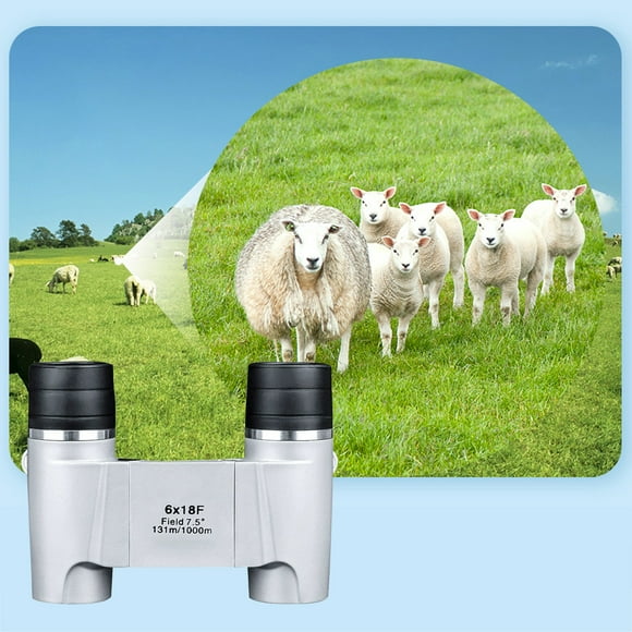 TopLLC 6 X 18 Fixed Focus Binoculars For Adults High Definition Large Field Of View Binoculars For Bird Watching Animals Viewing Outdoor Sports Game Concerts on Clearance