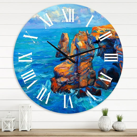 Designart 1 in Quartz Coastal Wall Clock