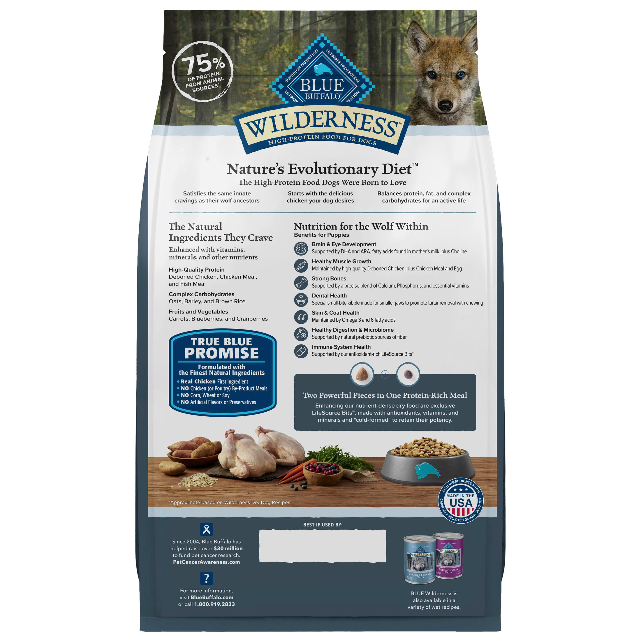 Blue Buffalo Wilderness High-Protein Puppy Dry Food, 4.5 lb photo 2
