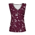 thumbnail image 3 of DailyTrove Women's Star Print Sleeveless Tank - V-Neck Casual Top, Whimsical for Festival & Summer, 3 of 4
