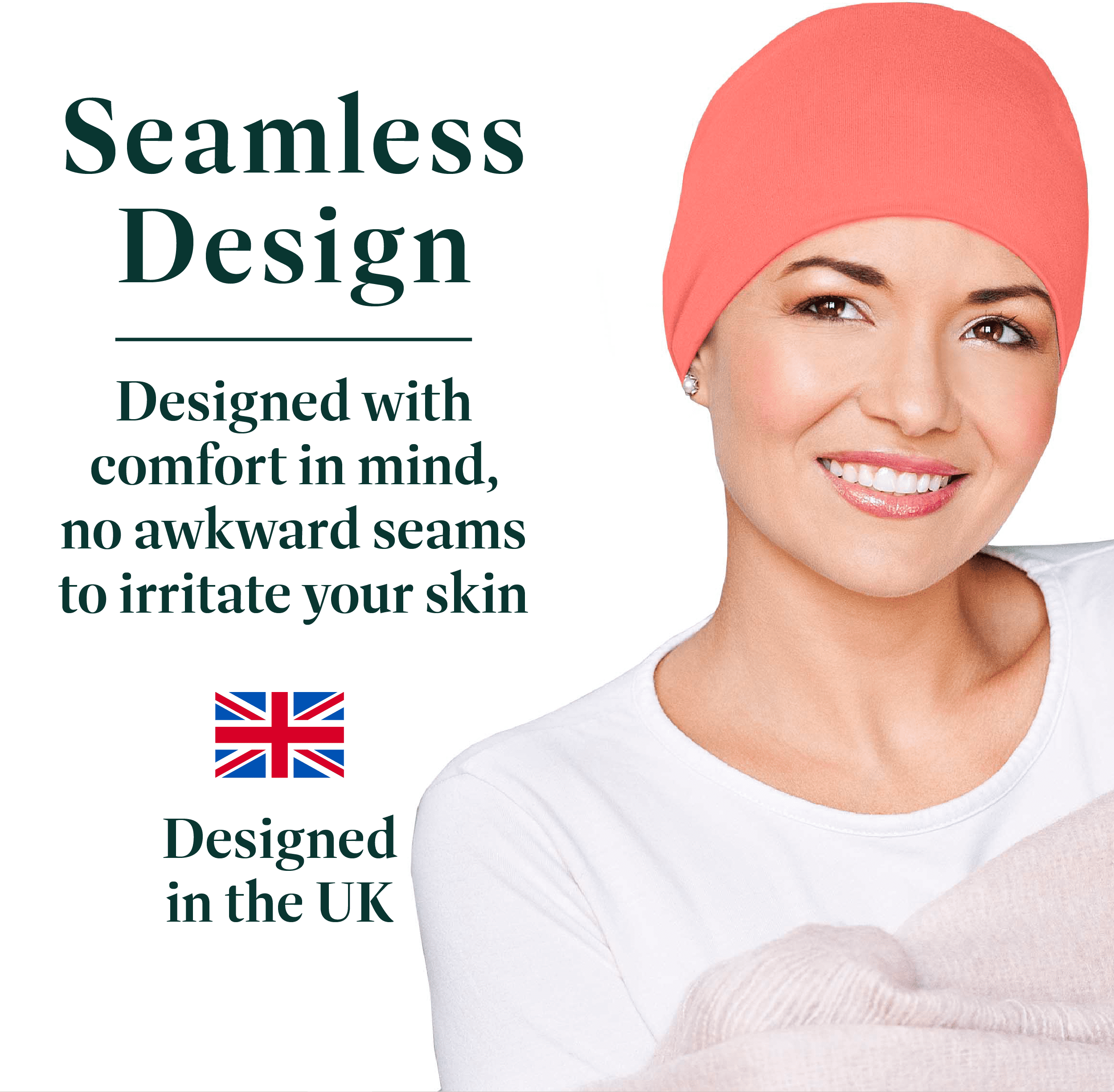 MASUMI Chemo Sleep Hat for Women, Soft Cotton Hats for Ladies, Chemo Headwear Turbans Cap Beanie Cancer Head Coverings with Double Layer (Coral)