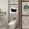 thumbnail image 4 of Bathroom Rules Sign Bathroom Wall Art Vintage Canvas Prints Bath Signs Wall Art Decor Rustic Laundry Room Decor For Bathroom Apartment Black and White Bathroom Art Size11.5 x 15 inch, 4 of 6