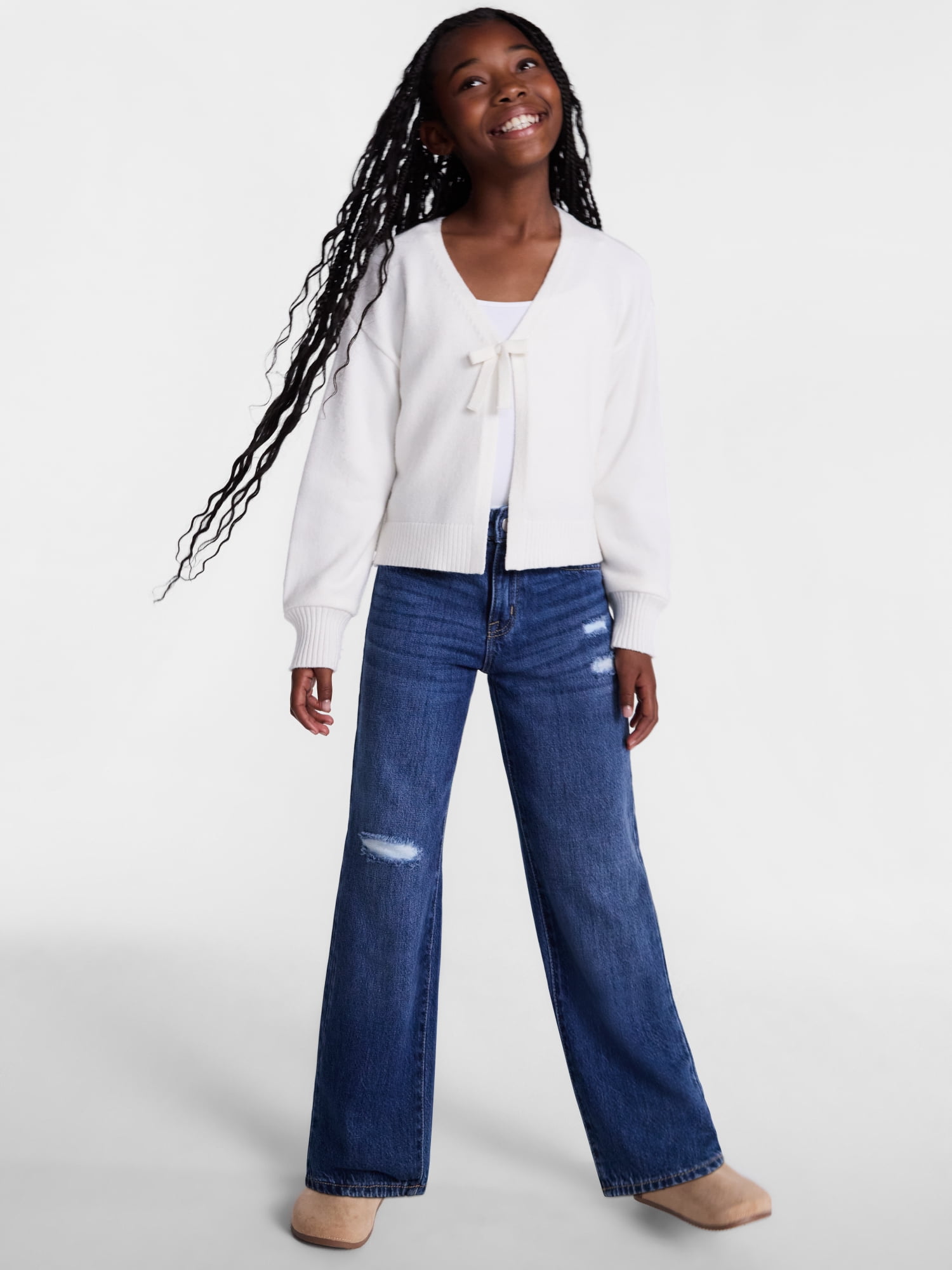 Wonder Nation Girls Easy Straight Leg Jean, Sizes 5-18