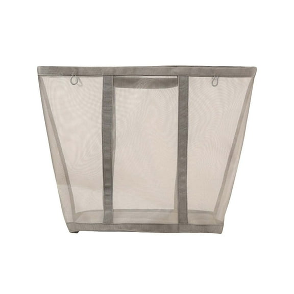 Matoen Collapsible Laundry Basket Strong Mesh Laundry Hamper for Laundry Foldable Hampers with Side Pocket Reinforced Handles for Bathroom, Kids Room, College Dorm or Travel, Grey