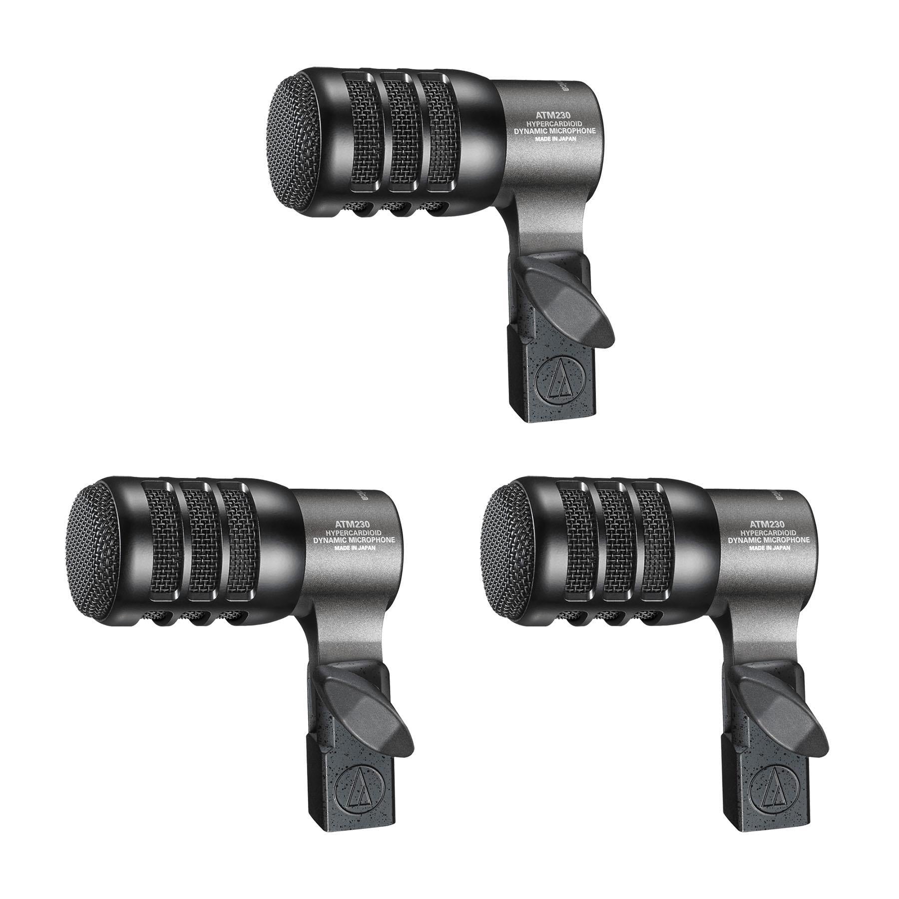 Audio-Technica ATM230PK Microphone 3-Pack w/ 3 Mogami XLR Cables Bundle