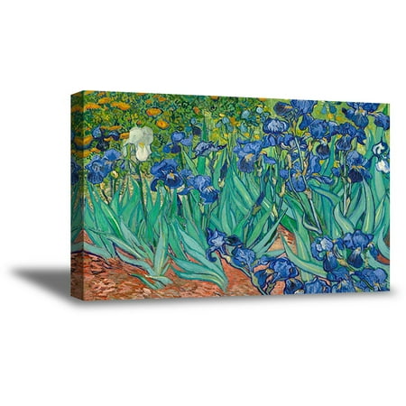 Awkward Styles Vincent van Gogh Canvas Wall Art Irises Classic Canvas Wall Decor Dutch Artist Vincent van Gogh Irises Painting van Gogh Fans Gifts Living Room Decor Ideas Impressionist Painter