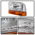 thumbnail image 2 of For 99-04 Ford F-250 F250 Super Duty TD Crystal Headlights + Amber Bumper Lights Set (Chrome) TD-HD-JH-FF25099-AMB, 2 of 3