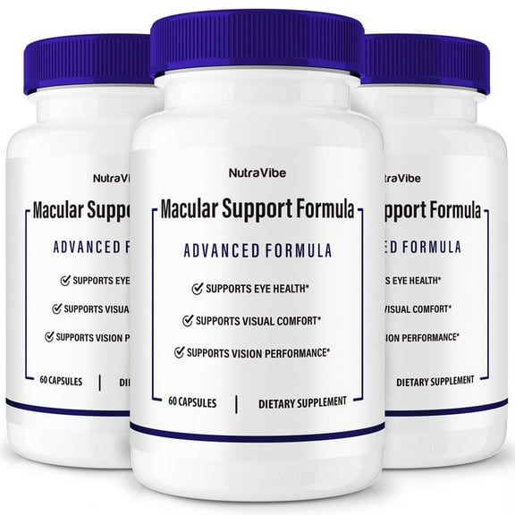 (3 Pack) Macular Support Formula Capsules – Daily Eye Care with Original Blend to Support Visual Wellness, Eye Comfort & Healthy Vision | Just 2 Gentle, Easy-to-Swallow Pills (180 Capsules)