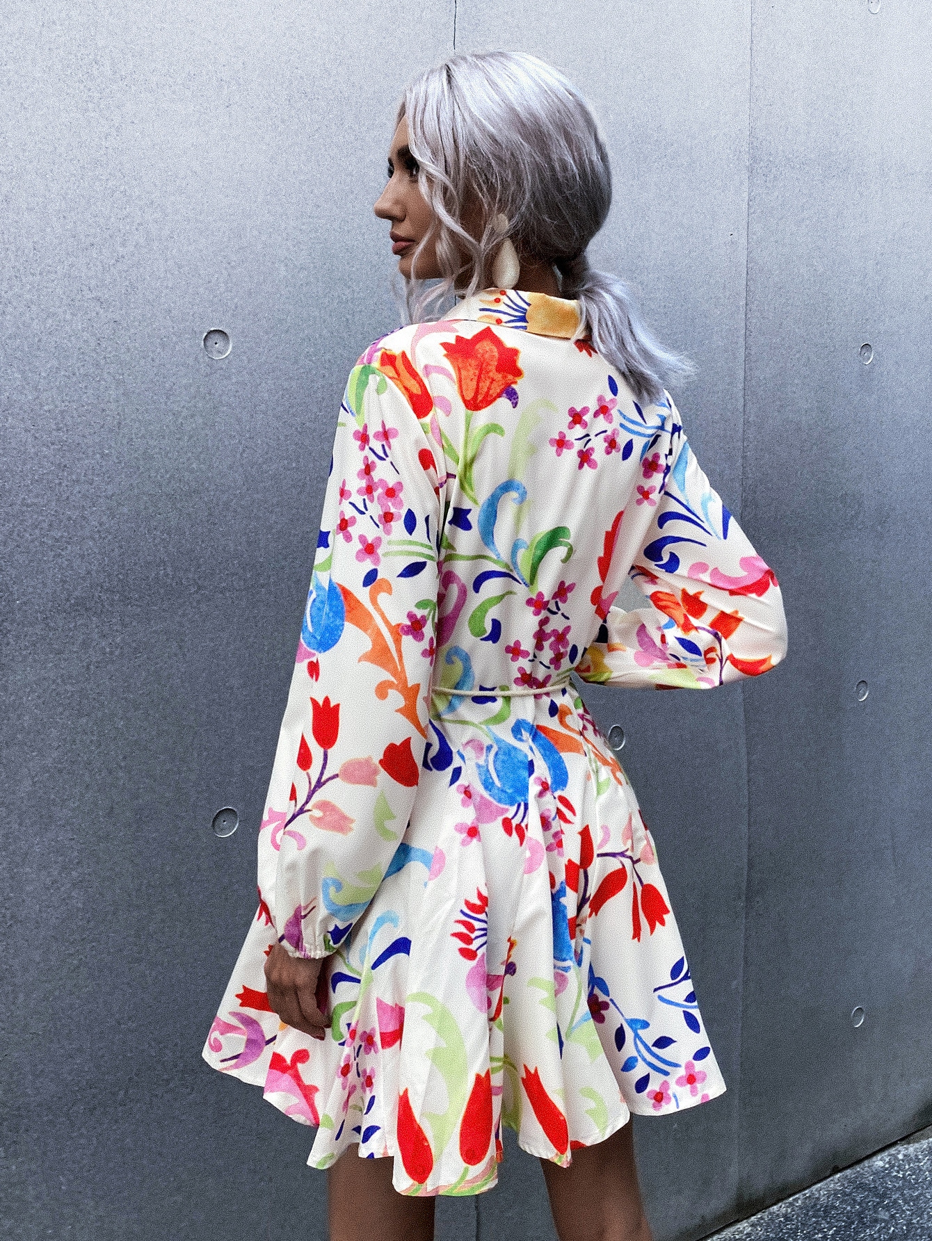 Women's Floral Print Button Front 