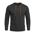 thumbnail image 4 of Tisuna Men Long Sleeve T-Shirts Cozy V Neck Tops Men Solid Tee Shirts For Sport Workout Size L, 4 of 8