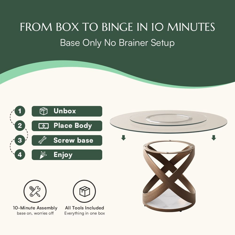 POVISON-Maxwell - Round Tempered Glass Dining Table