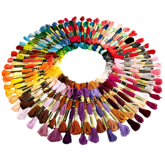 ThreadNanny 100 Colors Embroidery Thread - 100 Rainbow Color Skeins Embroidery Floss Set Cross Stitch Threads Friendship Bracelets Kit