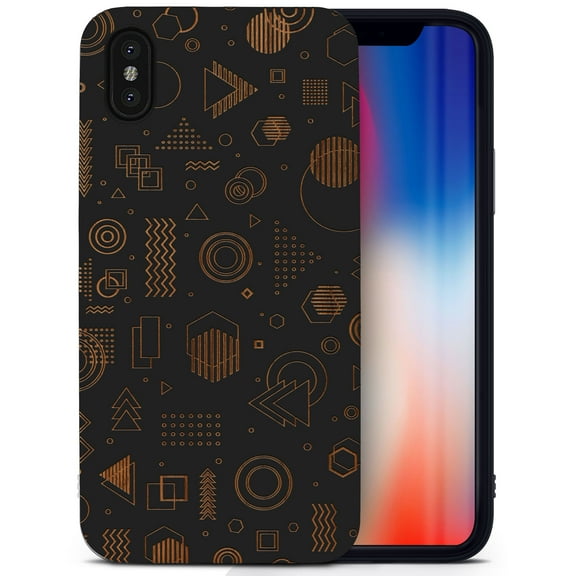 Case Yard Wooden Case for iPhone-XS-Max Soft TPU Silicone cover Slim Fit Shockproof Wood Protective Phone Cover for Girls Boys Men and Women Supports Wireless Charging Geomac Design