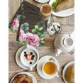 thumbnail image 4 of Spring Pink Roses Kitchen Dish Towels for Drying Dishes Set of 3, Pastoral Eucalyptus Leaves Brown Wooden Waffle Weave Microfiber Hand Tea Bathroom Towels Quick Dry & Absorbent Towel 15.7x23.6, 4 of 7