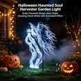 thumbnail image 3 of Halloween Glowing Ghost Soul Harvester Garden Light with Solar Powered Animated Lawn Stake,Ghost White LED Flowing Effect for Spooky Outdoor Yard Cemetery Decor,2 PC, 3 of 7