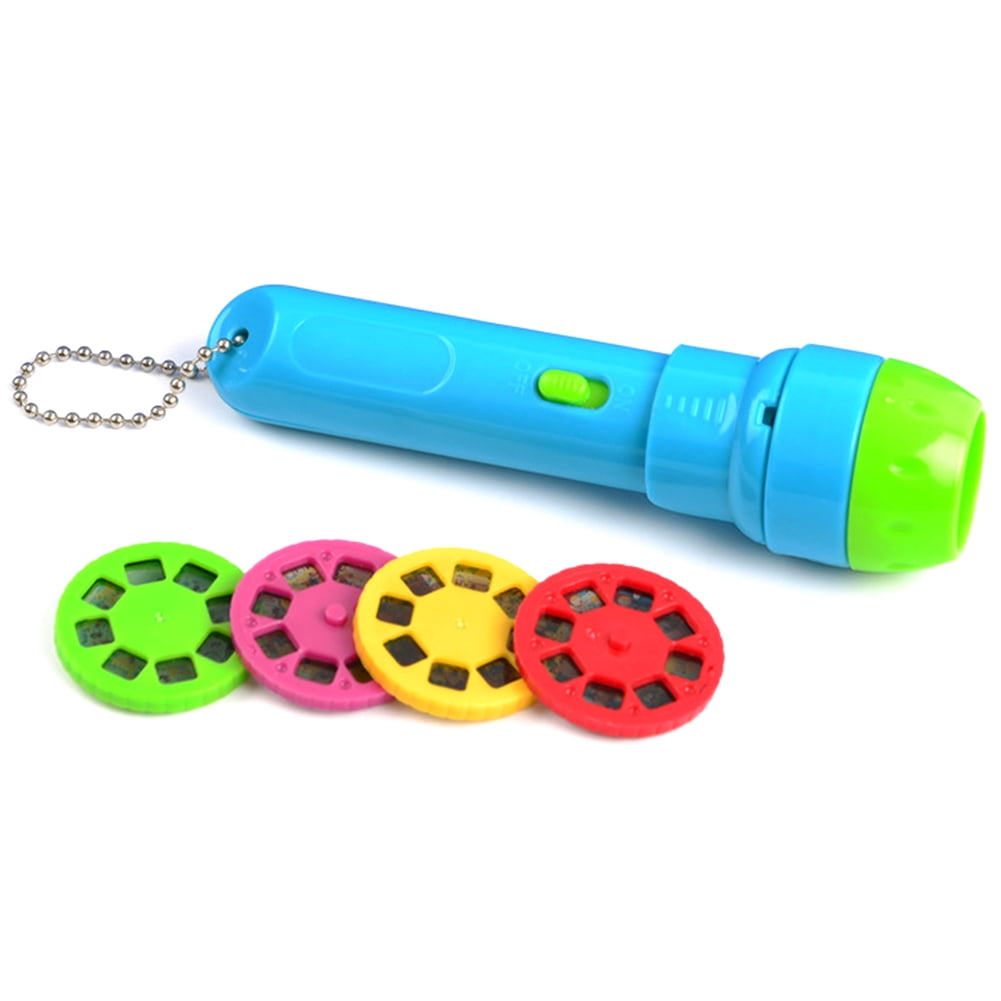Children Projector Luminous Toy Baby Flashlight with Button Batteries