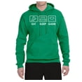 thumbnail image 2 of Eat Sleep Game Video Gamer Gift Fan Pop Culture Unisex Graphic Hoodie Sweatshirt, Kelly, Medium, 2 of 3