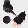 thumbnail image 2 of TELOLY 1Pair Winter Fingerless Workout Gloves for Men, Secure Fit M, Black, 2 of 7