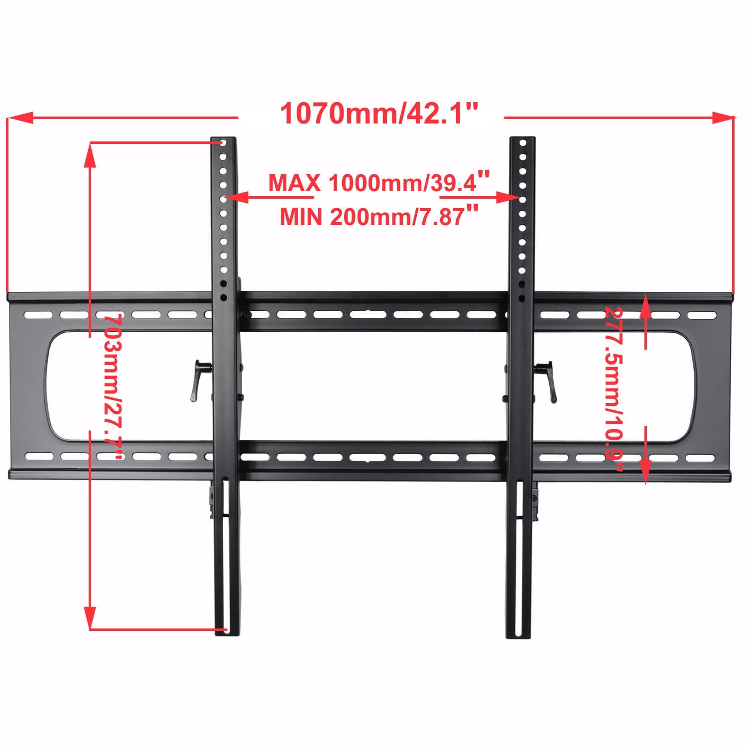 VideoSecu Tilt Heavy Duty Extra-large TV Wall Mount for most 55"-90" large size LED LCD Plasma Flat Panel Screen Display Bracket, loading capacity 200lbs, with VESA 1000x700 bxf