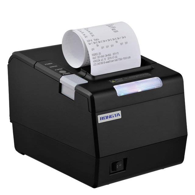 Rongta POS Printer, 80mm Thermal Receipt Printer, Restaurant Kitchen Printer with Auto Cutter, USB Serial Ethernet Interface, ESC/POS Command, Suppor