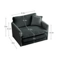 thumbnail image 5 of Miekor Furniture Modern Sofa Couch, 3 Piece Set Extra Deep Seat Sectional Sofa for Living Room, Oversized Sofa, 3 Seat Sofa, Loveseat and Single Sofa, Gray Chenille 57306, 5 of 14