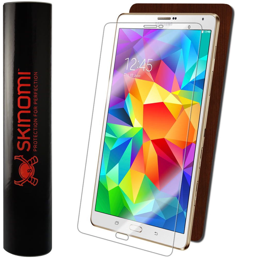 Skinomi Dark Wood Skin & Screen Protector Samsung Galaxy TabPro S 12 Tablet Only 