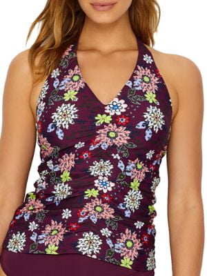 Anne Cole Signature Womens In Full Bloom Halter Tankini Top Style-19MT27156 Anne Cole Signature Womens In Full Bloom Halter Tankini Top Style-19MT27156