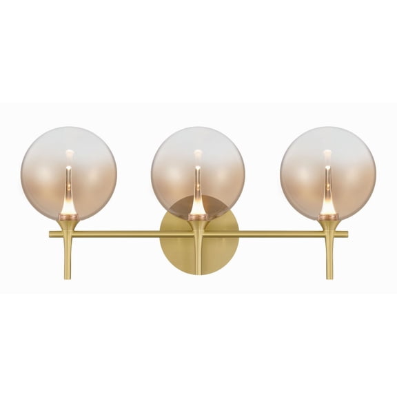 48913-034 Eurofase Lighting Iissa - 12W 3 LED Bath Vanity-10.25 Inch Tall and 23.63 Inch Wide-Gold Finish-Amber Glass Color