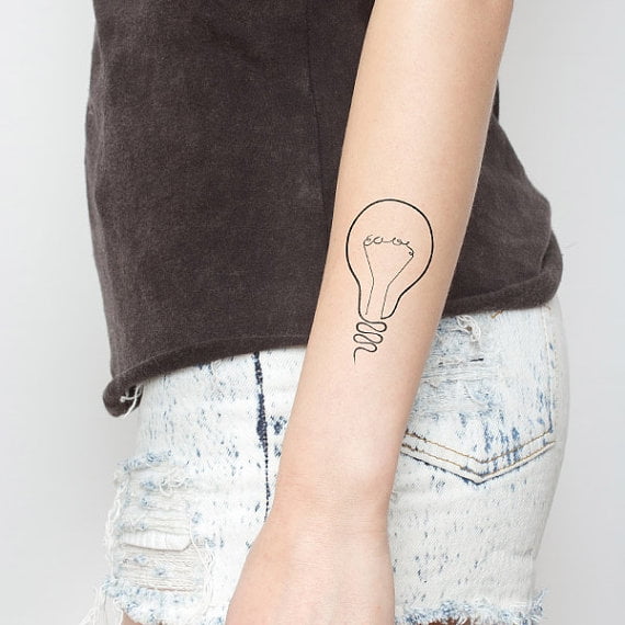 Tattify Lightbulb Temporary Tattoo - Bright Idea (Set of 2) Tattify Lightbulb Temporary Tattoo - Bright Idea (Set of 2)