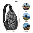 thumbnail image 5 of Sling Backpack,Halloween White Spider Web Pattern Sling Bag with Water Bottle Holder,Waterproof Sling Bag for Men/Women with Headphone Jack for Hiking,Travel, 5 of 6