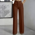 thumbnail image 2 of Inglocry Women's High Waisted Wide Leg Dress Pants Office Business Casual Work Trousers Flowy Work Palazzo Pants 2026 Brown 2XL, 2 of 7
