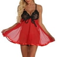 thumbnail image 2 of Tbopshirt Lingerie for Women Plus Size Clearance Up to 50% off,Womens Lingeries Fashion Plus Size Lingerie Lace Bow Nightwear Sleepwear Pajamas Nightwear S-6XL,Valentines Day Gift for Her, 2 of 8