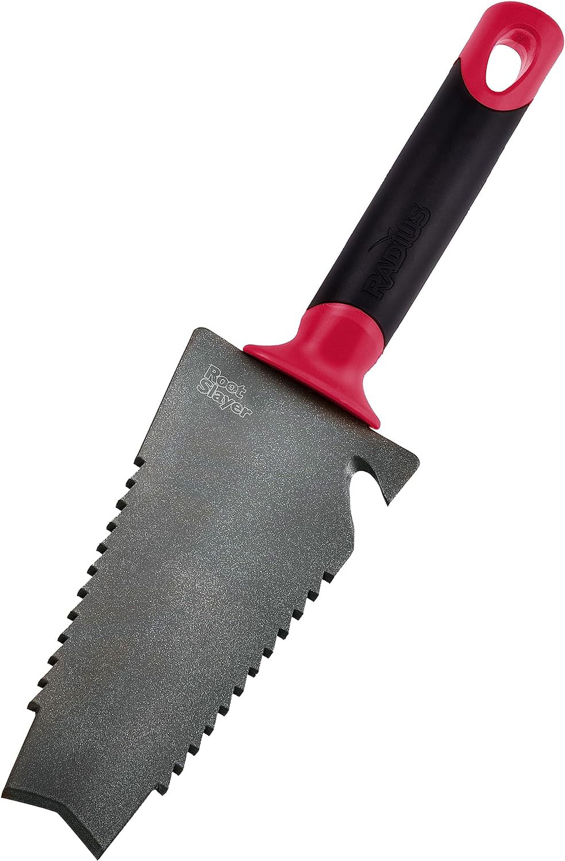 RGHJAR-16011 Garden Trowel with Serrated Blade for Digging and Root Cutting, Heavy Duty Steel Hand Tool, Red