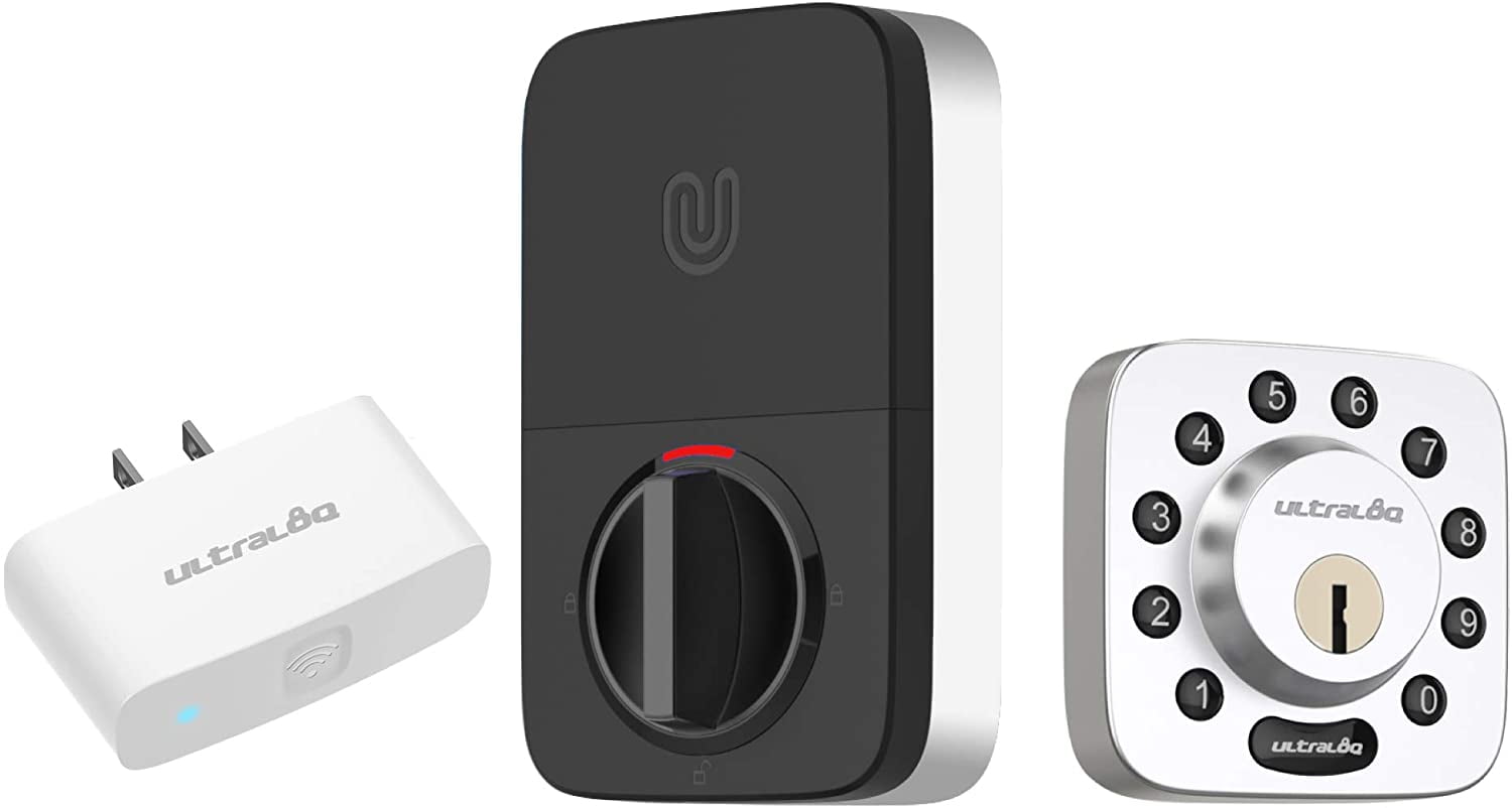 Ultraloq UBolt Bluetooth Enabled Keypad Smart Deadbolt + WiFi Bridge, Satin Nickel, Compatible