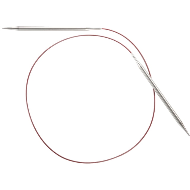 Red Lace Stainless Steel Circular Knitting Needles 32"-Size 8/5Mm